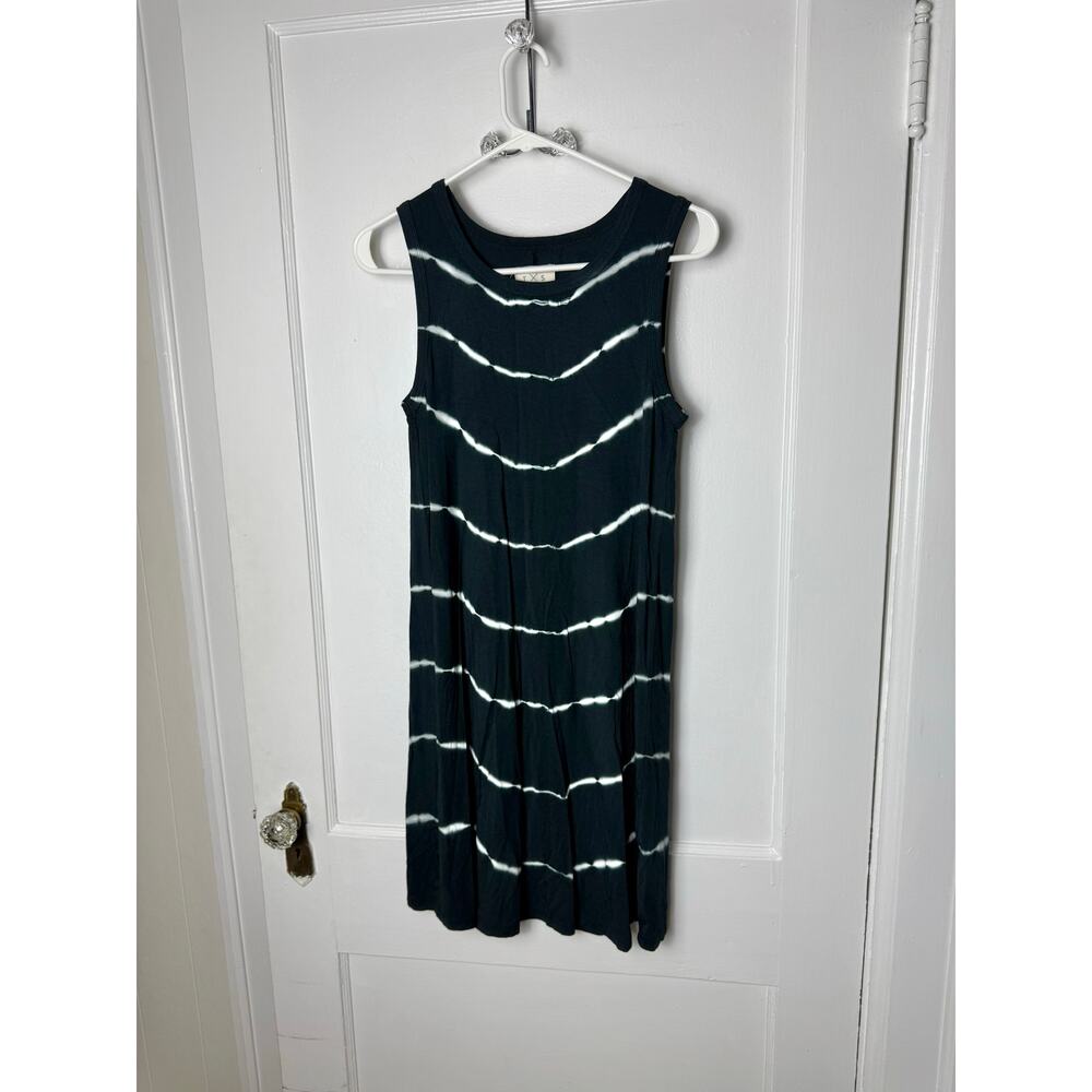 Thread & Supply Sleeveless Swing Dress Women's Small Black White Jersey Knit